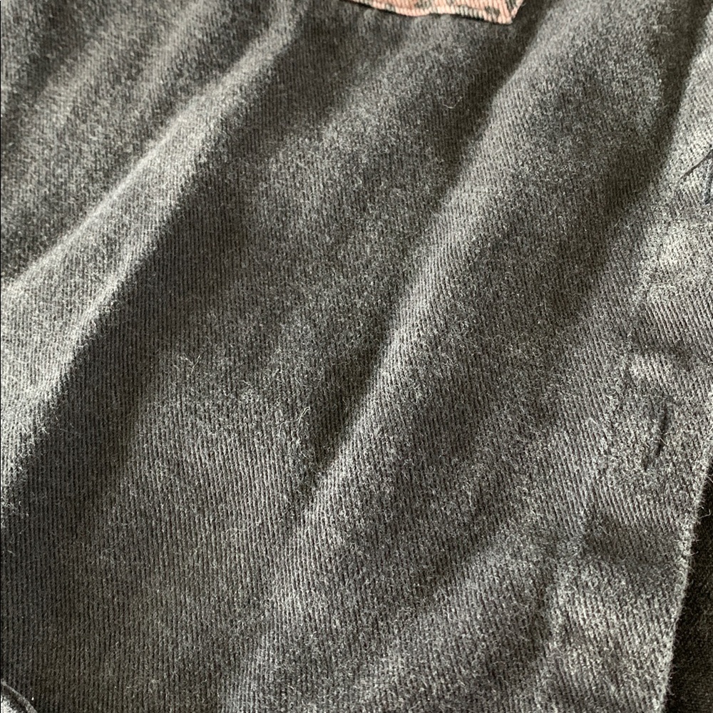 Vici Leopard Colorblock Black Washed Denim Shirt Jacket. Oversized fit. Medium. - Picture 3 of 7